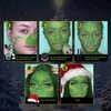 6Pcs Christmas Cosplay Makeup Kit,Highly Pigmented Christmas Face Paint,Green Face Makeup,Green Face Paint,Green Face Piant+Sponges+Setting Powder+Black Face Paint Stick+Santa Hat