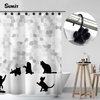 Sunlit Fashion Design Cute Paw Print Polished Shower Curtain Hooks for Dog Cat and Bear, Rust Proof Oil Metal Shower Curtain Rings, Black-12 Pack