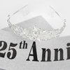 25th Anniversary Tiara and Sash for Women, Happy Anniversary Decorations, Happy 25th Anniversary Crown and Sash Set, Anniversary Party Favors
