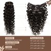 Hetto Curly Clip in Hair Extensions Human Hair #2 Darkest Brown Hair Extensions Clip in Human Hair Full Head Natural Wavy Clip in Extensions 20 Inch 7pcs 105+20g
