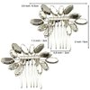 BETITETO Small Crystal Hair Accessories 2 Pieces Black White Rhinestone Silver Hair Comb Pins Pieces for Wedding Party