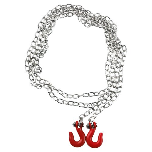 HIRCQOO 1/10 RC Decorations Accessories Mini Metal Trailer Chain with Tow Hook & Winch Anchor Compatible with Traxxas TRX-4 Tamiya CC01 Axial SCX10 Wraith D90 Redcat HSP 1/10 RC Crawler Truck