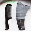 Natural 7.5inch Black Buffalo Ox Horn Comb Handmade Premium Quality Anti-Static Full-tooth Horn Comb Portable Bag Comb Massage Hair Comb(1Pcs)