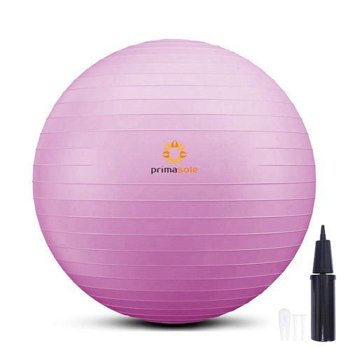 PRIMASOLE Exercise Ball for Balance Stability Fitness Workout Yoga Pilates at Home Office & Gym 45cm Nail Pink