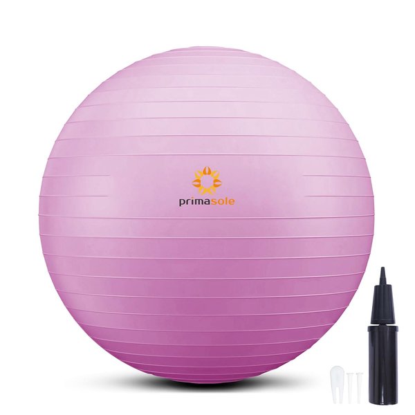 PRIMASOLE Exercise Ball for Balance Stability Fitness Workout Yoga Pilates at Home Office & Gym 45cm Nail Pink