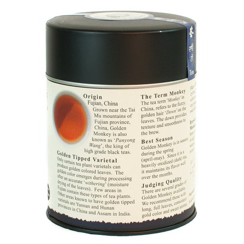 The Tao of Tea, Golden Monkey Black Tea, Loose Leaf, 3.5 Ounce Tin