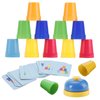 SEISSO Quick Stacking Cups, Stack Cups Set Engaging Educational Speed Training Cup Stacking Set for Kids Games, 30 Stack Cups with 54 Challenge Cards, 1 Bell