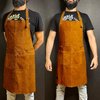 RUSTIC TOWN Leather Grill Work Apron with Tool Pockets ~ Adjustable up to XXL for Men & Women ~ Shop Apron Leather Tool Apron (Tan)