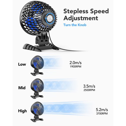 AaoLin USB Desk Fan, Table Fan with CVT Variable Speeds, Quiet Portable, Desktop Mini Personal Fan for Room, Home, Office