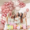 147pcs Boho Dusty Pink Balloon Garland Arch Kit, Dusty Rose Blush Pink Sand White Balloons for Wedding Bridal Birthday Girl Boho Baby Shower Party Decorations