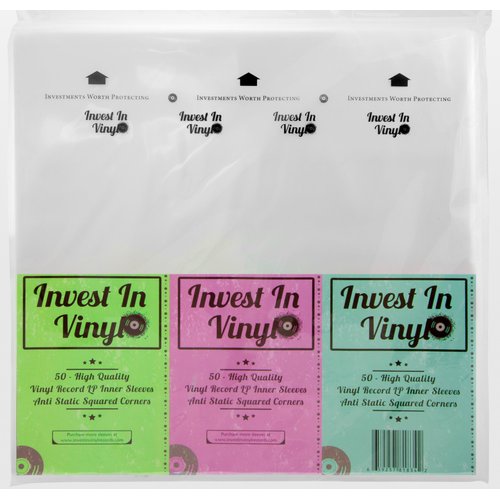 50 LP Inner Sleeves Anti Static Square Vinyl Record Sleeves 33 RPM 12" Provide Your LP Collection with The Proper Protection - Invest In Vinyl