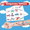 48PCS Airplane Party Favors 24PCS Tattoos 24PCS Slap Bracelets Wristbands Themed Birthdays Party Supplies Decorations Decor Pattern Girls Boys Gifts School Classroom Prize Carnival Christmas Reward