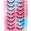10 Pairs Cosplay False Eyelashes, Manga Lashes Wispy Long Thick Doll Anime Goth Spiky Fake Lashes Natural Look Full Strip Individual Easy Apply Enthusiasts For Douyin Makeup, Black