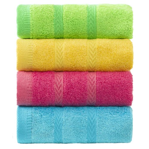 MEMRUI Multicolor Fingertip Towels for Bathroom - Kid's Face Towels, 10 x 18 Inches, 4 Pcs in 4 Colors
