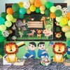 Giant Lion Foil Balloons Jungle Safari Animal Birthday Party Decorations Mylar Balloon For Boy Kids Wild One Theme Birthday Party Decor Baby Shower Zoo