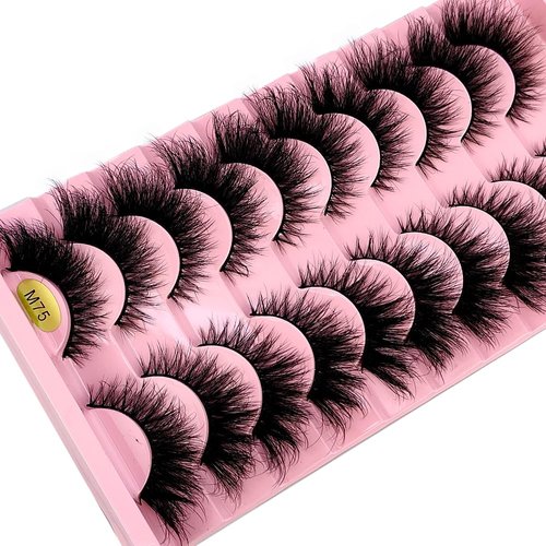 HBZGTLAD New 10 Pairs Natural Thick False Eyelashes Fake Lashes Long Makeup 3d Mink Lashes Extension Eyelash Mink Eyelashes for Beauty (M75)