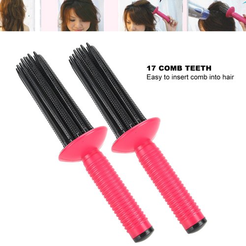 Hair Curling Roll Comb 2ps, Hair Curler,Hair Fluffy Curling Comb Hair Comb Hair Straightening Irons Curling For Straighteners Wand Hairstyling Tools
