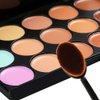15 Shades Colour Concealer Makeup Palette Kit Make Up Set + Oval Make up Brush