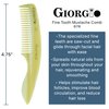 Giorgio G79 Travel Size Mustache and Beard Comb for Men - Small Fine Tooth Pocket Comb for Everyday Hair Care - Sawcut and Hand Polished Pocket Comb and Styling Comb - Handmade Ivory Comb