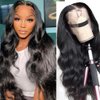 Lace Front Wigs Human Hair 13x4 Lace Front Wigs Human Hair Body Wave Lace Front Wigs Pre Plucked with Baby Hair 180 Density Transparent Lace Frontal Wigs 24 Inch Brazilian Glueless Human Hair Wigs