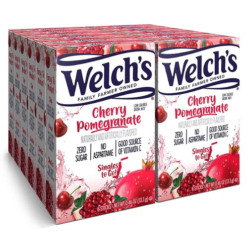 Welch's Singles To Go Water Drink Mix - Powder Sticks, Cherry Promegranate, 0.46 Ounce (Pack of 12)