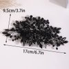 Missgrace Women Bridal Wedding Dainty Black Halloween Rhinestones Crystal Side Hair Comb Special Occasion Headpiece Hair Accessories for Women (style 1)