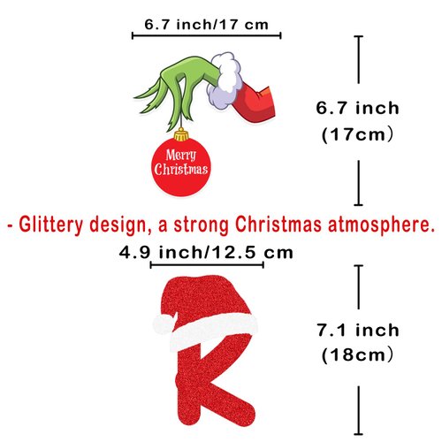 Christmas Birthday Party Decorations – Glittery Happy Birthday Banner, Christmas Hanging Swirls with Christmas Ornaments for Christmas Decorations, Christmas Birthday Decorations