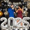 Silver 2025 Balloons, Giant 32 Inch Silver 2025 Number Balloons,2025 Happy New Year Silver Balloons for New Year Eve Party Supplies 2025, New Years Decorations 2025, Christmas, Graduations Decorations