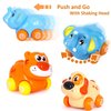 Liberty Imports 8 PCS Cartoon Animals Friction Push and Go Toy Cars Play Set for Babies and Toddlers | Cute Mini Play Vehicles Party Favors - Age 18 Months and Up