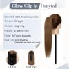 Rich Choices Claw Clip Ponytail Extension Human Hair 22 Inch Real Hair Ponytail Extension Balayage #6 Light Brown 120g One Piece Clip In Long Ponytail Hair Extensions Straight For Women