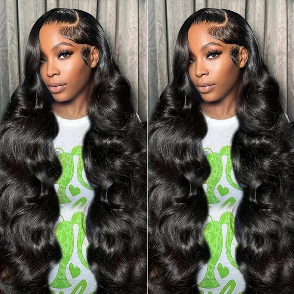 28 Inch 5x5 HD Lace Closure Wear and Go Glueless Wigs Human Hair Pre Plucked Brazilian Virgin Body Wave Lace Front Wigs Human Hair 180% Density Closure Wig for Women with Elastic Band