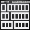 BESTTEN 5 Pack 4-Gang Screwless Decorative Wall Plate, Decorator Outlet Cover, USWP6 Snow White Series, H4.69” x L8.35”, for Light Switch, Dimmer, GFCI, USB Receptacle