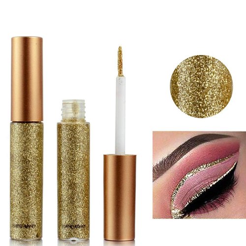 Hacaus Liquid eyeliner set Glitter Liquid Eyeliner Waterproof Shimmer Silver Gold Metallic Colorful Eyeliners Eyeshadow Makeup 1PCS #06