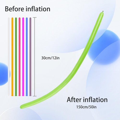 260 Balloons, 100pcs Long Balloons, Matt Color Mix 260 Balloons, Long Balloons for Balloon Arch, Balloon Animals Kit, Balloons for Balloon Animals, Random Color