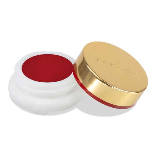 Besame Cosmetics | Crimson Cream Rouge - 1938 | Cream Blush for Cheeks + Lips with Long Wearing Matte Finish | Vintage Makeup in Reusable Tin | 2-in-1 Lip and Cheek Tint | Vegan Makeup Blush