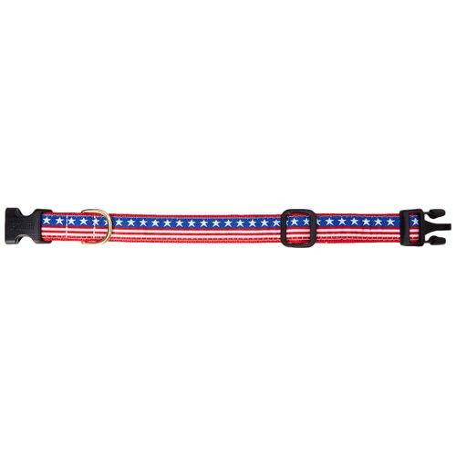 Up Country Stars and Stripes Dog Collar, Medium (12 to 18 inches) 1 inch Wide Width
