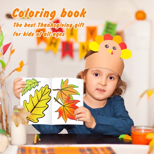 32Pcs Thanksgiving Coloring Books Kids - Thanksgiving Coloring Book for Kids Indoor Activities at Home Party Favors Gift Supplies