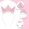 Casoty Pink 6th Birthday Crown, 6th Birthday Decorations, 6th Birthday Headband, 6th Birthday Party Decorations, Pink Birthday Supplies for Girl