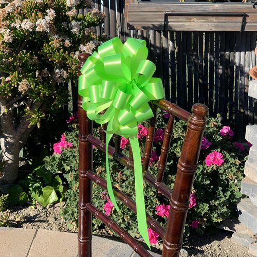 Apple Green Pull Bows with Tails - 8" Wide, Set of 6, Easter, Spring, Wreath, Christmas, Swag, Decoration, Birthday, Mardi Gras, St. Patrick's Day