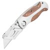 Sheffield 12115 Ultimate Lock Back Utility Knife, Folding, Box Cutter Knife, Carpet Knife, Drywall Cutter, and More, Quick-Change Blade, Back Lock Design, Aluminum & Wood Handle