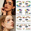 10 Sheets Pride Day Face Sticker Set -Rainbow Face Tattoo Stickers for Adult Kids Eye Body Face Tattoo Sticker Holiday Festival Party Supplies