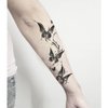 Oottati 8 Sheets Arm Waterproof Temporary Tattoos Thorns Flower Rose Butterfly