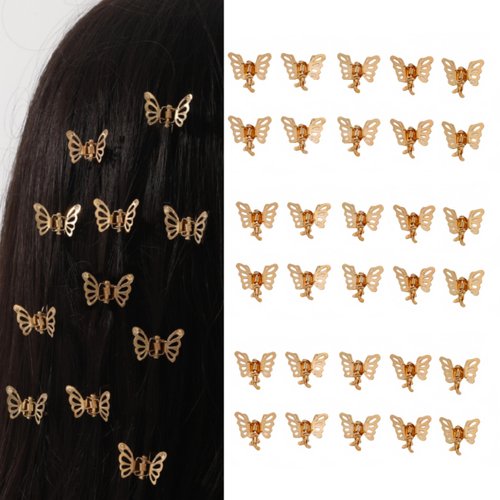 30pcs Small Butterfly Hair Clips Metal Decorative with Hollow Stylish Butterfly Design for Dreadl...