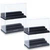 WETANBR Medium-Sized Miniature Display Case for Figures, 4 Pack Building Block Display Cases for Collectibles, Acrylic Display Storage Box, Gift for Action Figure & Miniatures Toys Lovers