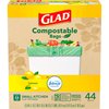 Glad Kitchen Compost Bags 2.6 Gallon 100% Compostable Bag, Febreze Lemon, 44 Count