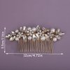 Rumtock Gold Hair Comb with Pearl Beads Crystal Rhinestones Sparke Hair Piece for Wedding Brides