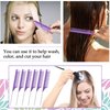 Patelai 12 Pcs Parting Comb for Braids Bulk, Rat Tail Comb for Parting Stainless Steel Pintail Comb Teasing Combs Braiding Comb Pressing Comb for Hair Styling Hairdressing Hair Salon Home(Purple)