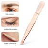 2 Pieces Multifunctional Eyebrow Tweezers with Eyebrow Comb False Eyelashes Applicator Tool Makeup Grooming Tool for Eyebrows or Facial Hair（Rose Gold）