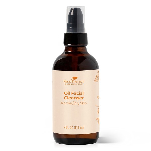 Plant Therapy Oil Facial Cleanser for Normal/Dry Skin 4 oz, Gently Removes Dirt, Makeup & Other Impurities