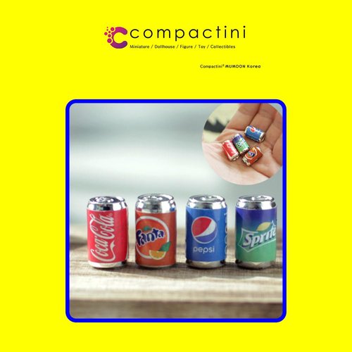COMPACTINI Miniature Model Scale Set Dollhouse Accessories Beverage Can Beer Can Miniature Soda Can Miniature Bottle Miniature (Soda Cans Miniature 4P)